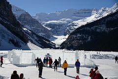 18A Castle Ice Sculpture On Frozen Lake Louise With Mount Lefroy, Mount Victoria Behind.jpg